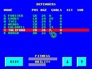 Graeme Souness Soccer Manager screenshot 2 for ZX Spectrum